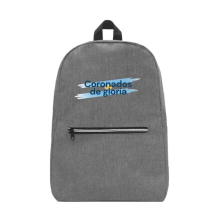 Mochila gris con diseño Coronados de gloria en celeste
