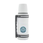 Termo blanco con diseño Argentina Campeón y asa lateral gris