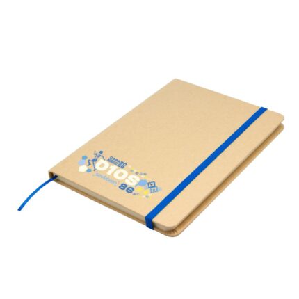 Cuaderno beige con banda azul y diseño D10S Argentina 2026