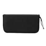 Estuche negro con cierre y correa lateral, ideal para organizar herramientas o accesorios de forma portátil