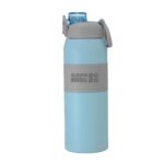 Botella térmica push celeste 840 ml de acero inoxidable con sorbete