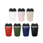 Set de mugs de viaje en siete colores, acero inoxidable