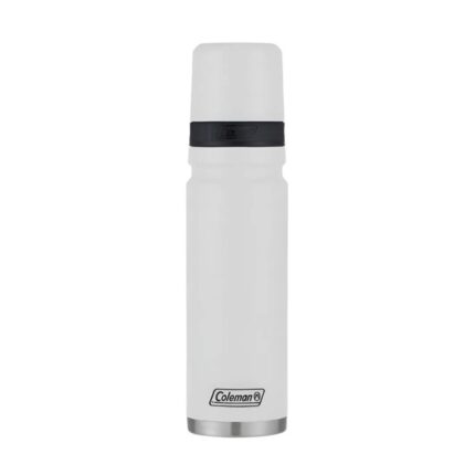 Termo Coleman 3Sixty blanco de 700 ml con tapa negra y base plateada