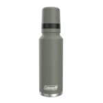Termo Coleman 3Sixty verde mate 1200 ml con tapa negra y base plateada