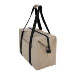 Bolso beige rectangular con asas negras y cierre superior Keep Cool