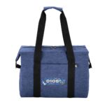 Bolso deportivo azul con diseño D10S y detalles en blanco y amarillo
