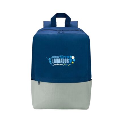 Mochila azul y gris con diseño El Matador Argentina 2026
