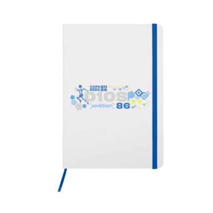 Cuaderno blanco con banda azul y diseño D10S Argentina 2026