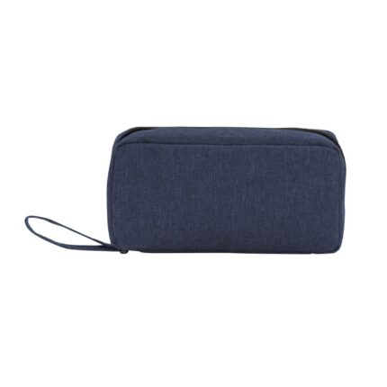 Bolsito azul marino rectangular con cierre superior y correa lateral