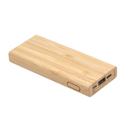 Power Bank Bambpower EC759 color madera con carcasa ecológica y carga rápida