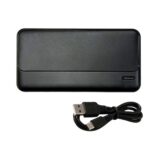Power Bank Crux negro con indicador LED y diseño compacto