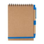 Cuaderno Eco1 espiralado A6 con tapa kraft y bolígrafo ecológico incluido
