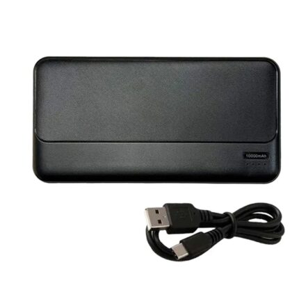 Power Bank Crux negro con indicador LED y diseño compacto