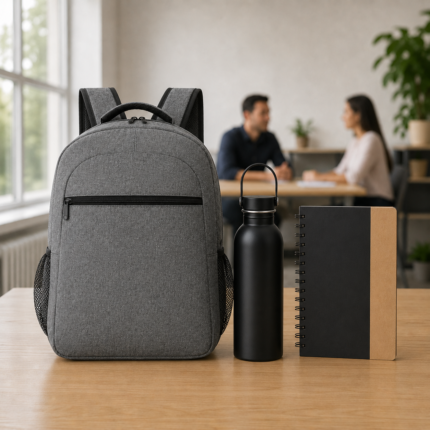 Kit Esencial de onboarding con mochila, botella y libreta personalizables