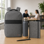Kit Prestige de onboarding con mochila, botella térmica, libreta y bolígrafo personalizables