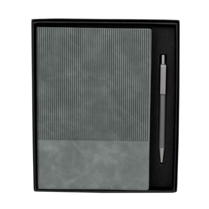 Set Ejecutivo Sense gris con libreta y lapicera en estuche elegante para oficina