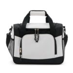Cooler bag corporativo Antartica rectangular de poliéster con asa doble y correa bandolera