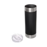 Mug Térmico Tove color negro con tapa transparente a presión desmontada